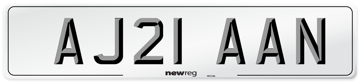 AJ21 AAN Number Plate from New Reg